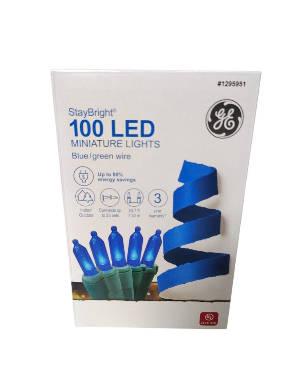 GE StayBright 100 LED Miniature Lights Blue/Green Wire Indoor/Outdoor